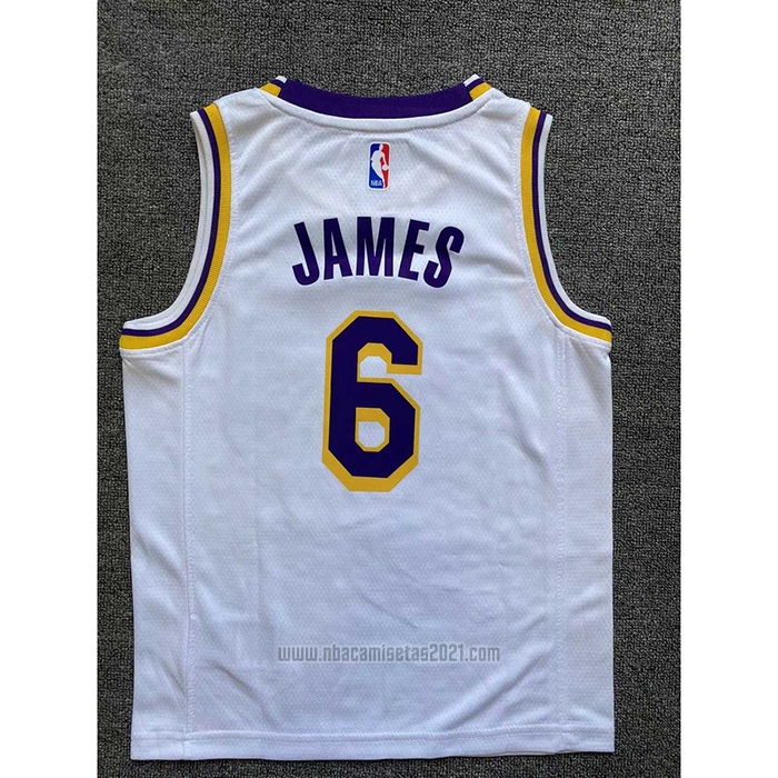 Camiseta Nino Los Angeles Lakers LeBron James #6 Association 2022-23 Blanco